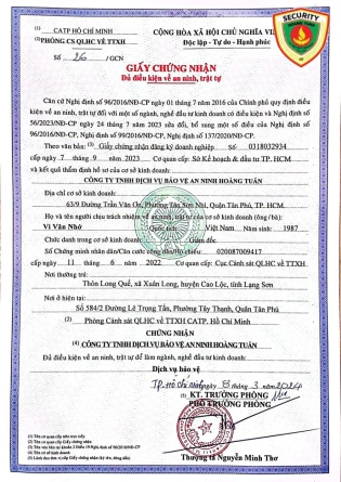 GIẤY AN NINH TRẬT TỰ